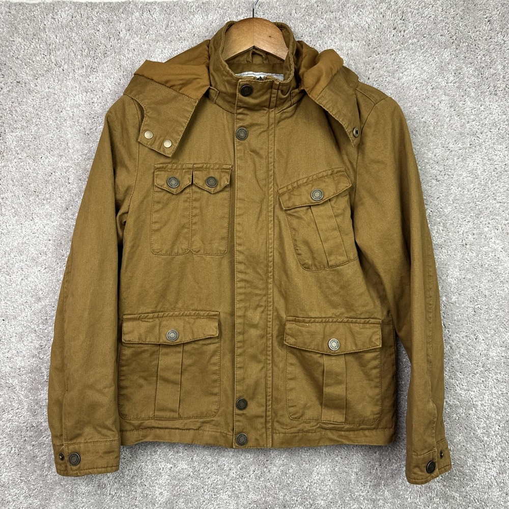 WenVen Boy's & Girl's Cotton Brown Jacket‎ Size Removable Hood M (10-12)